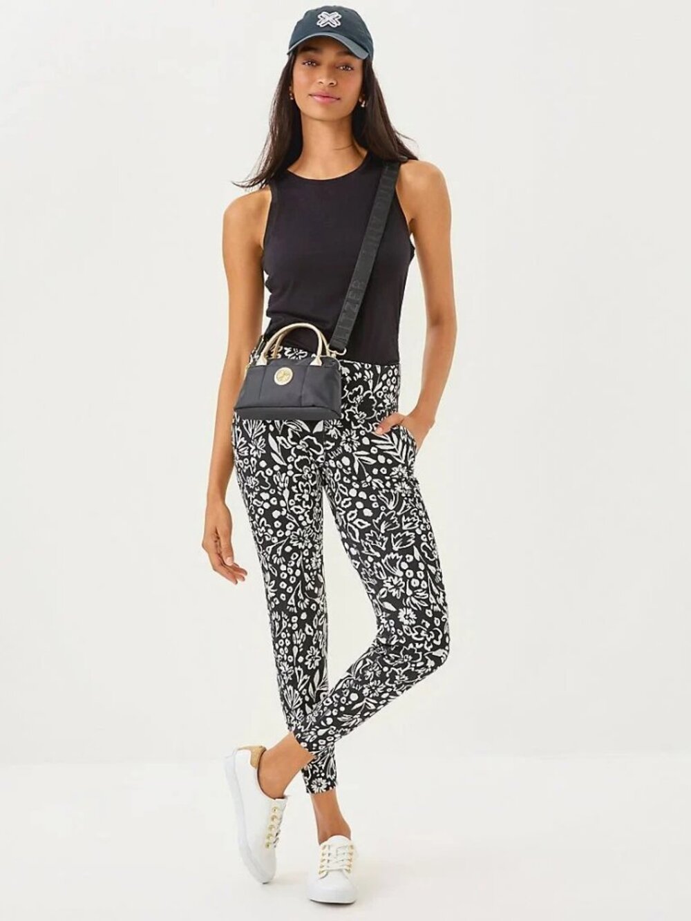 NWT Lilly Pulitzer UPF 50+ Luxletic 28" Island Jogger Noir Purrfect Pounce, XL